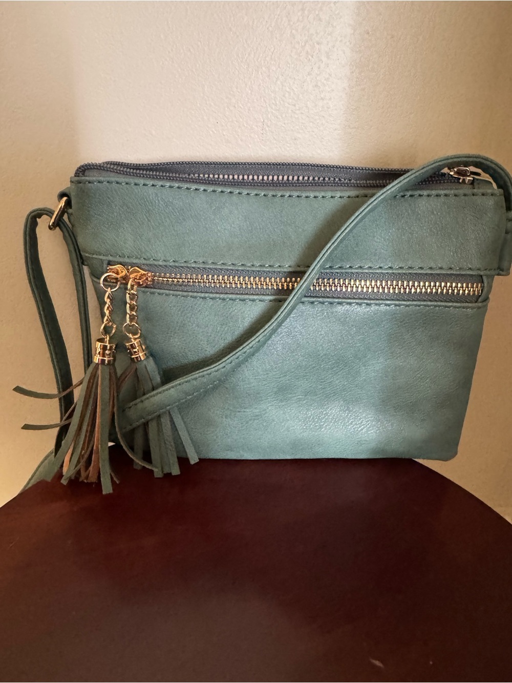 Stylish Green Tassel Crossbody Bag - Women Bags